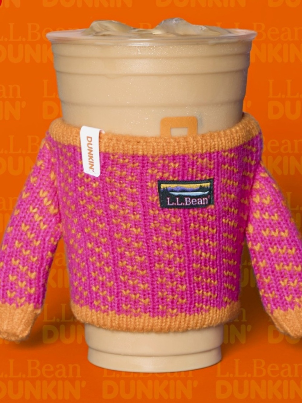 L.L.Bean x Dunkin' Birdseye Sweater Cup Sleeve - new in sealed packaging